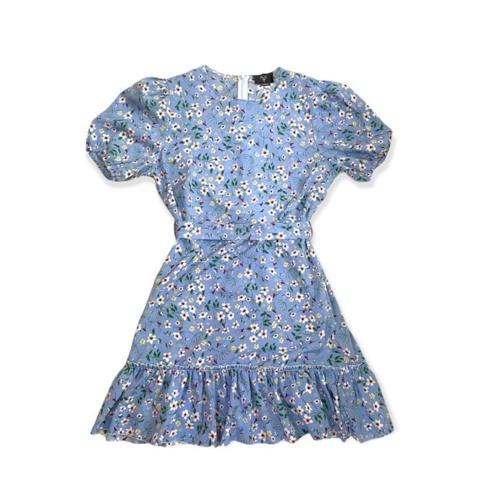 light blue floral dress